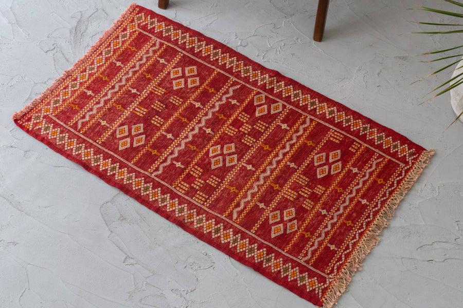 モロッコ産　ヴィンテージラグ　キリム　モロッカンラグ　手織りラグ　絨毯ヴィンテージラグ専門店amaleh 