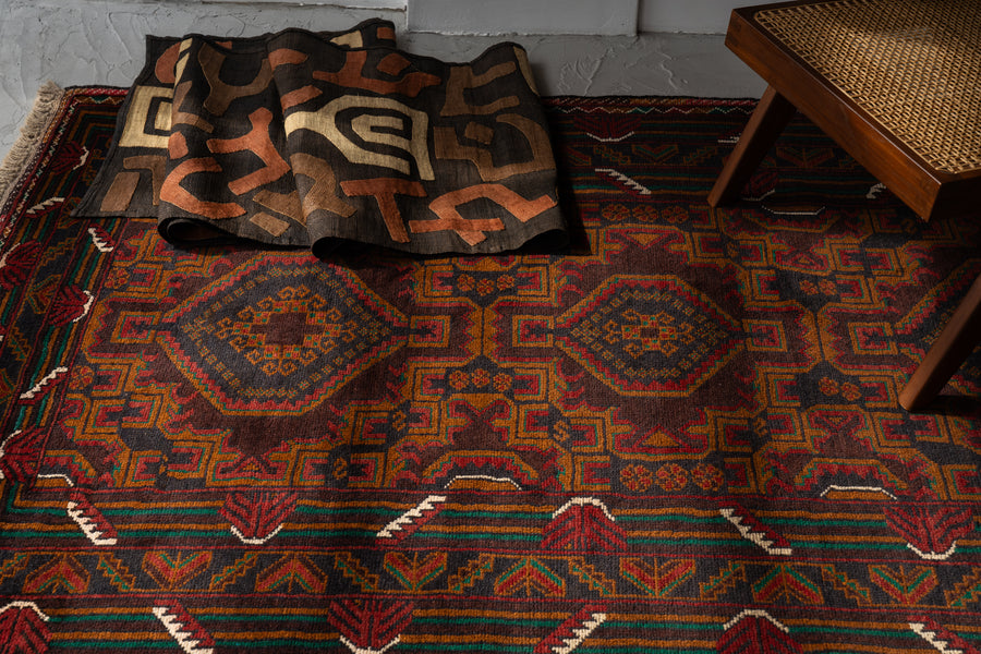 アフガニスタン産 1990年代 手織り絨毯】トライバルラグ-ヴィンテージ