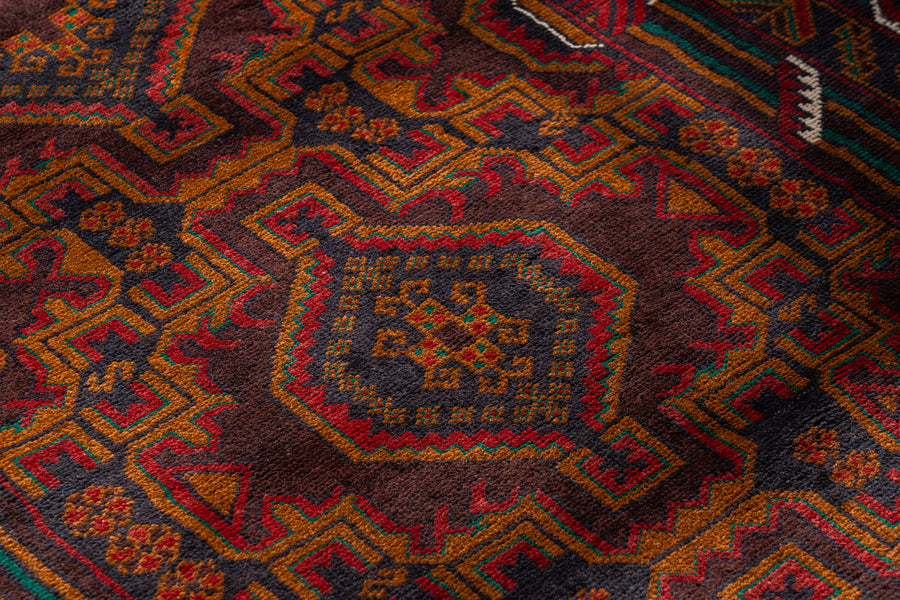 1990s アフガニスタン産 手織り トライバルラグ アフガニスタン産 1990年代 手織り絨毯】トライバルラグ