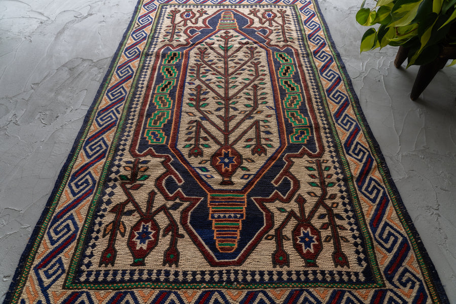 アフガニスタン産 1990年代 タイマニラグ】トライバルラグ