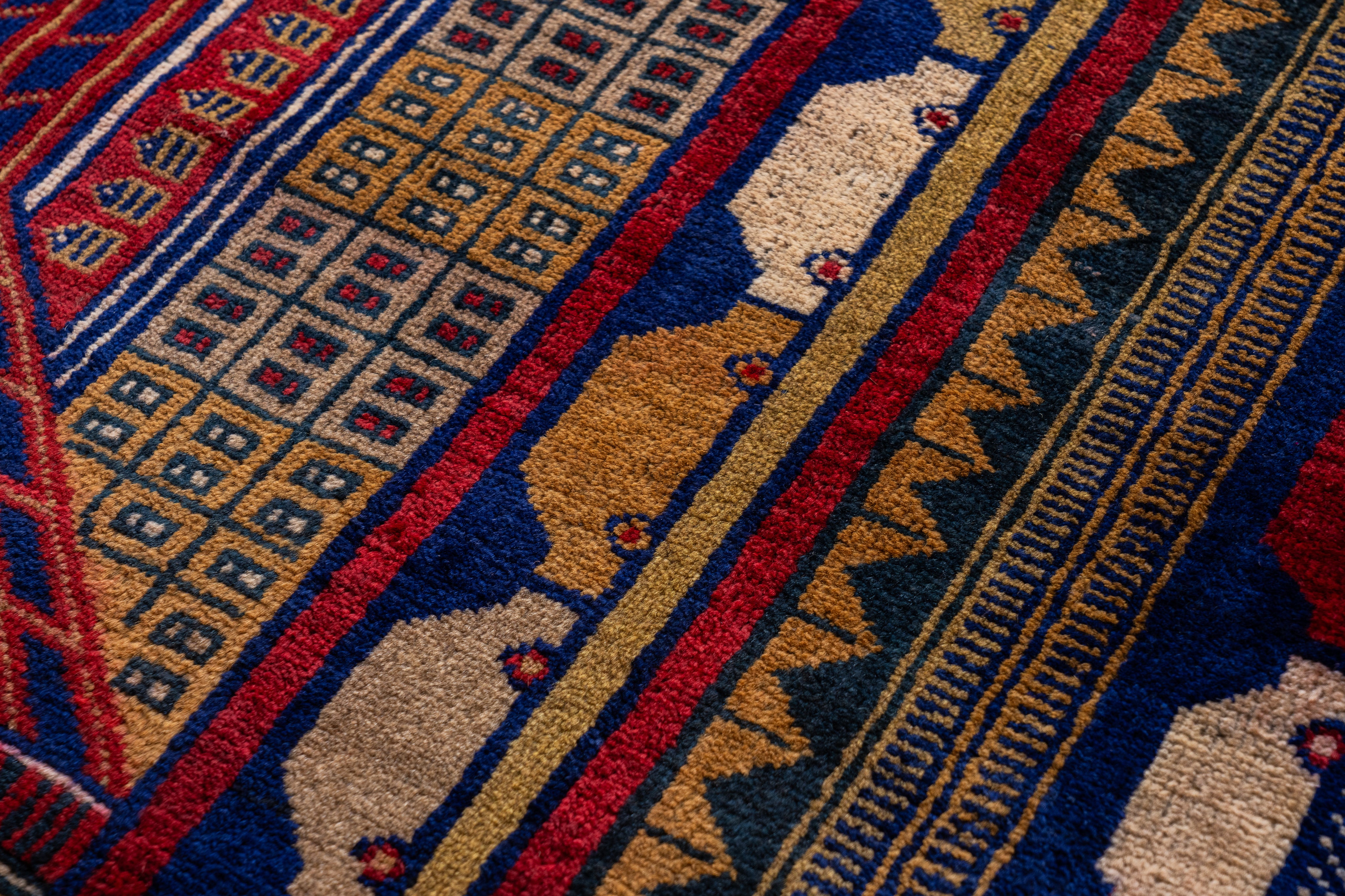 アフガニスタン 1990年代 トライバルラグ】バルーチラグ