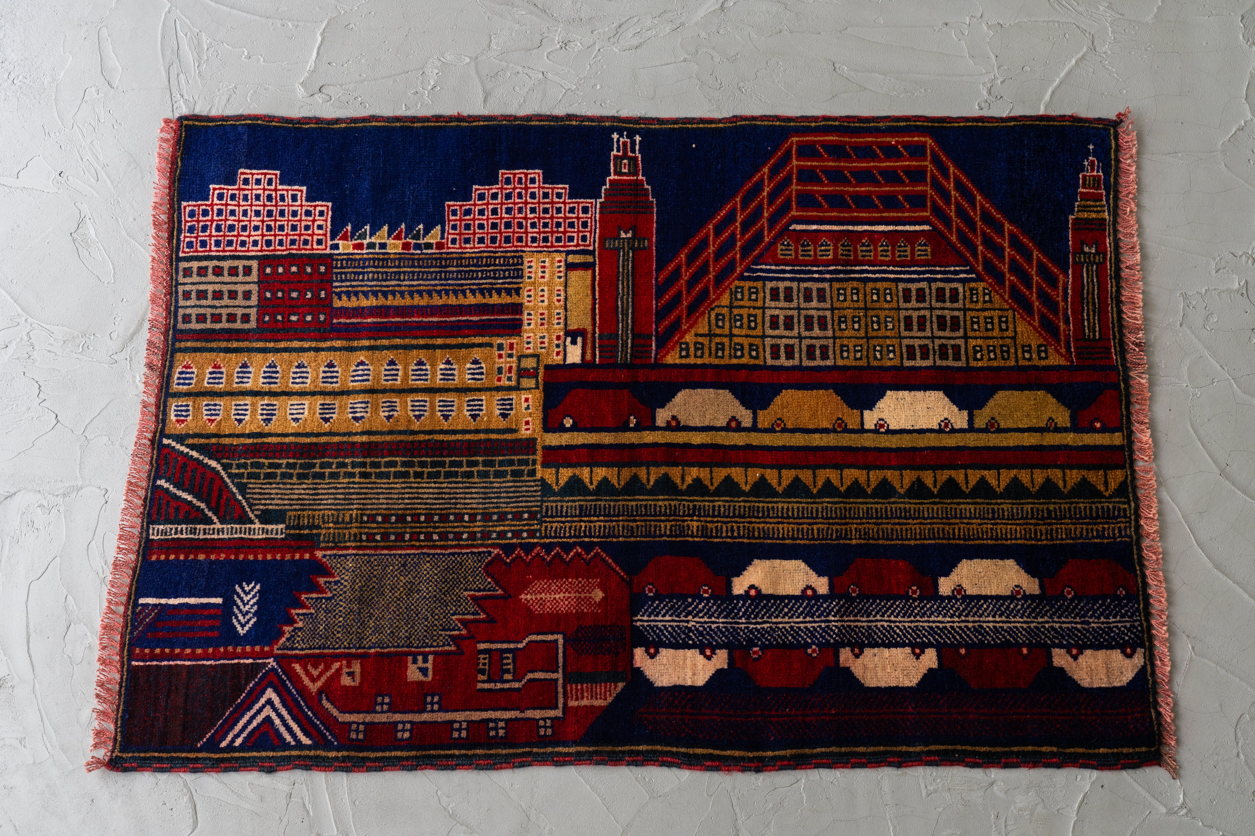 ※【てふてふ】90s マシュワニ　トライバルラグ　ヴィンテージラグ てふてふ】90s マシュワニ トライバルラグ ヴィンテージラグ