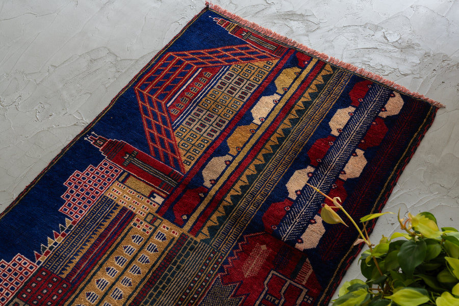 1990s アフガニスタン産 手織り トライバルラグ 手織り絨毯 アフガニスタン産 トライバルラグ アフガン絨毯