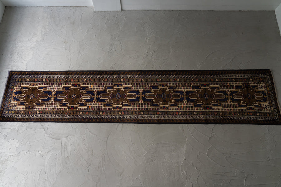 アフガニスタン産 1980年代 バルーチラグ】トライバルラグ