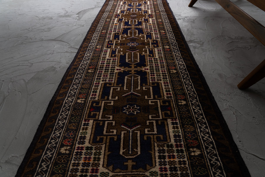 アフガニスタン産 1980年代 バルーチラグ】トライバルラグ