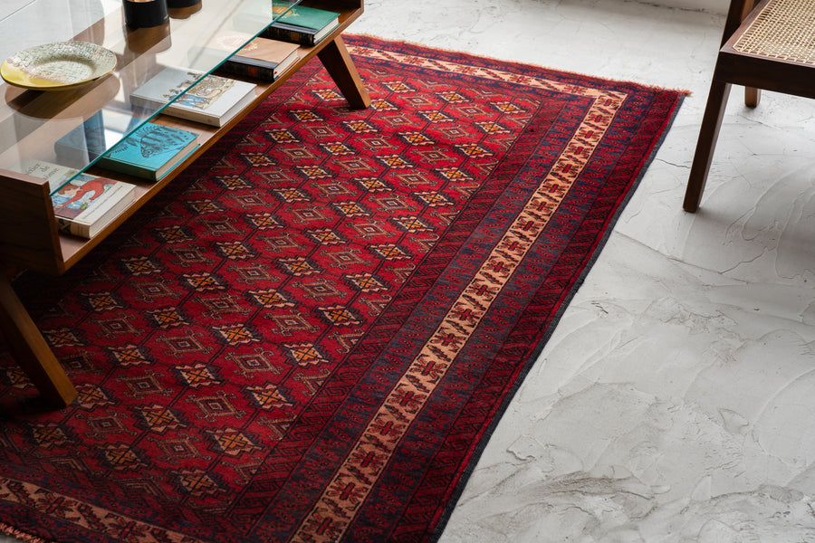 アフガニスタン産 1980年代 バルーチラグ】トライバルラグ