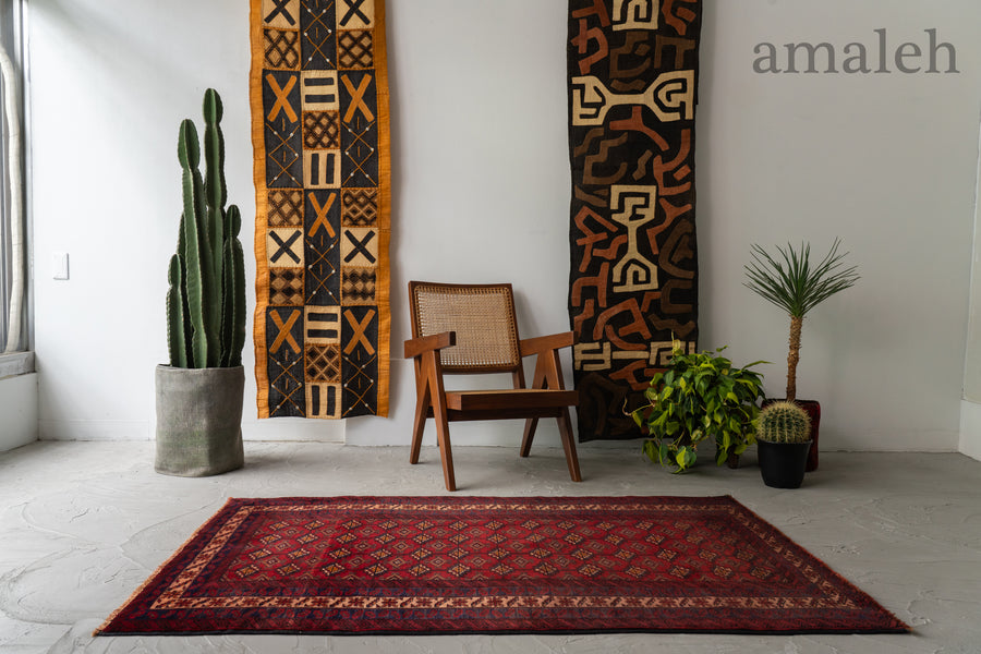 1980's vintage】 バルーチ族 トライバルラグ アフガニスタン産 1980