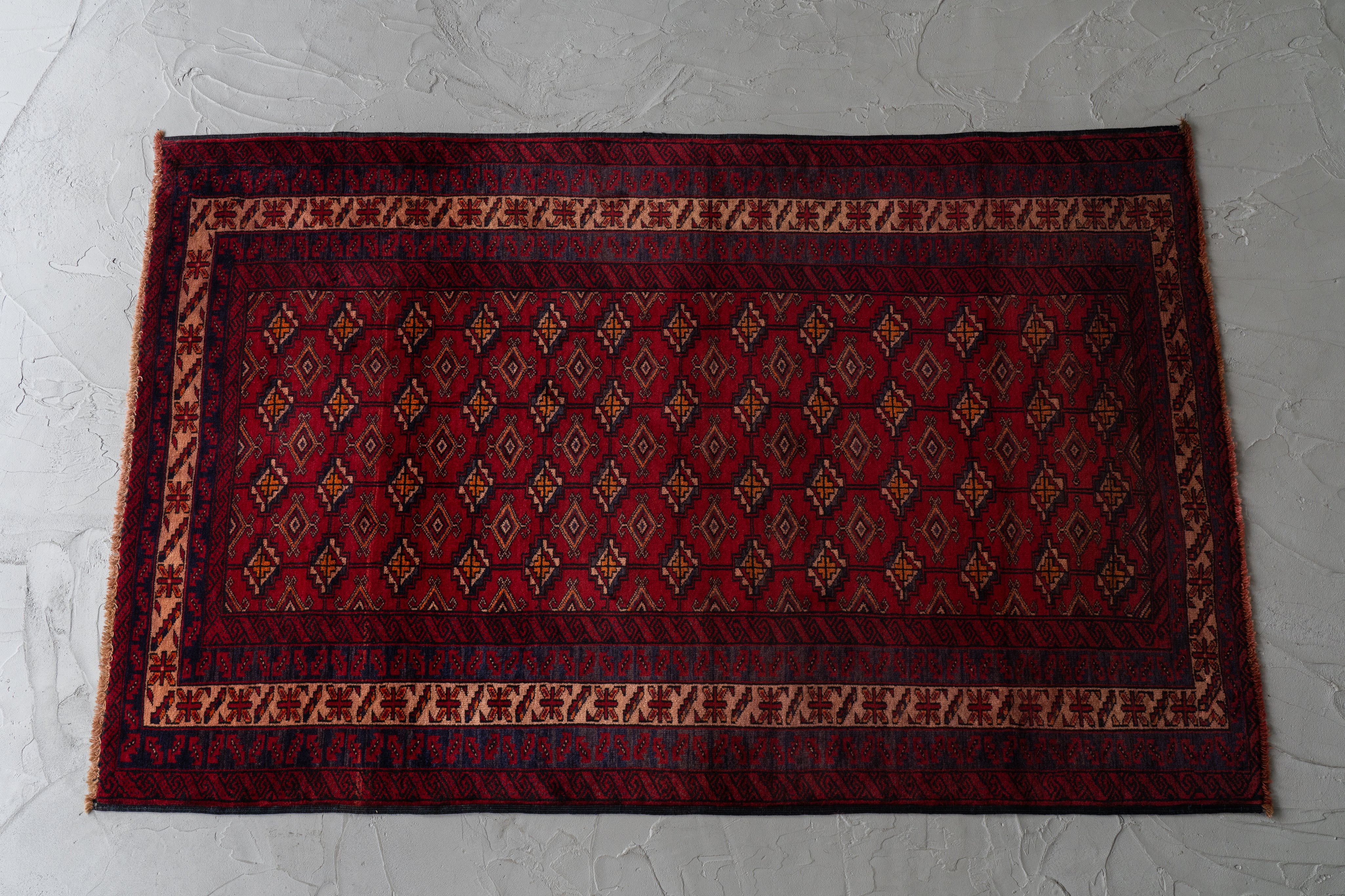 アフガニスタン産 1980年代 バルーチラグ】トライバルラグ アフガニスタン産 1980年代 バルーチラグ】トライバルラグ