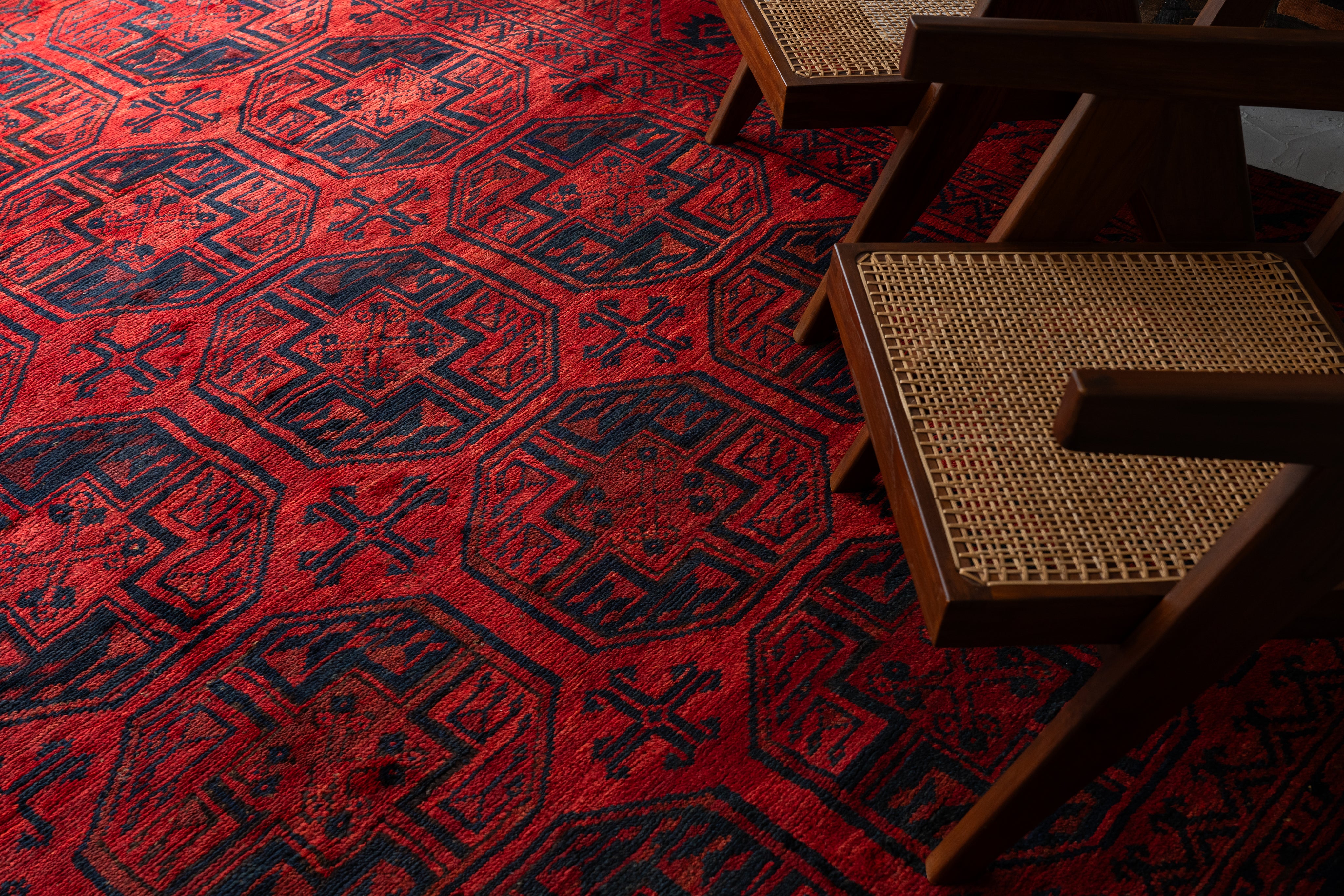 アフガニスタン産 1970年代 トライバルラグ】トルクメンラグ