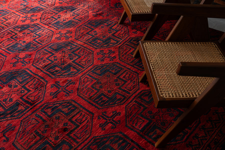 アフガニスタン産 1970年代 トライバルラグ】トルクメンラグ