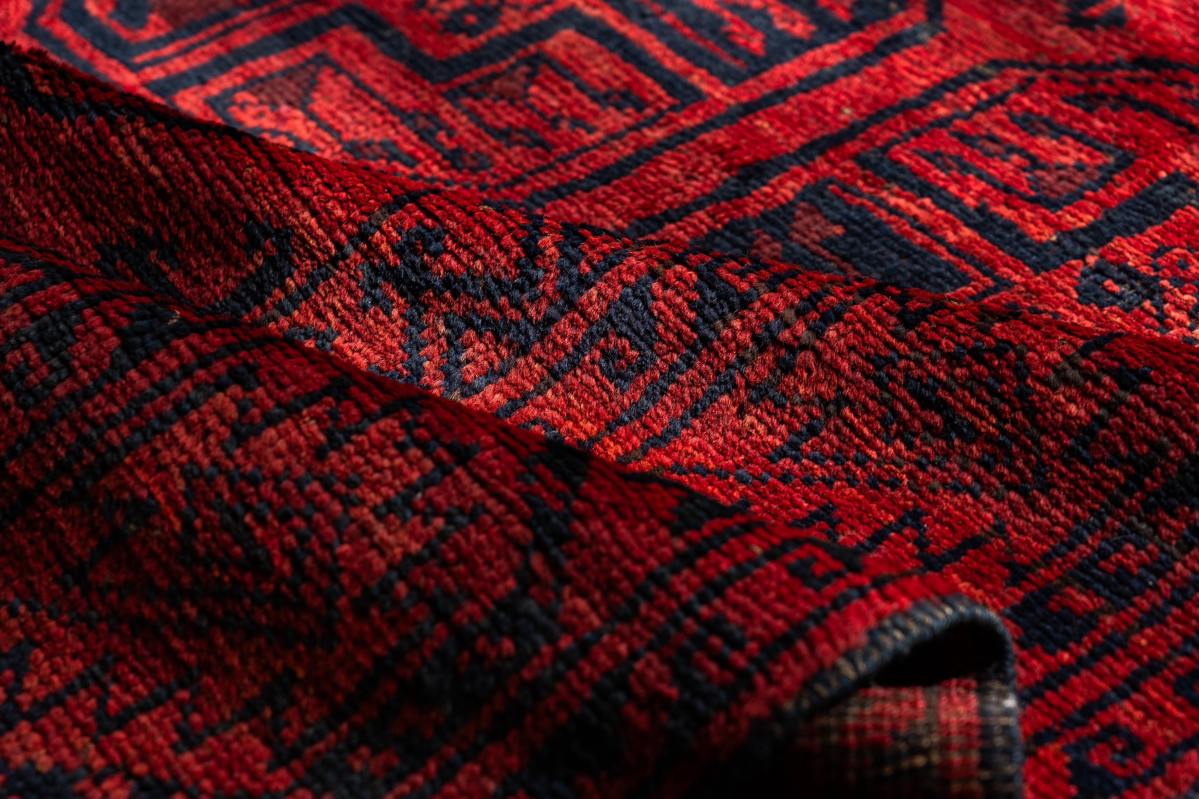 アフガニスタン産 1970年代 トライバルラグ】トルクメンラグ