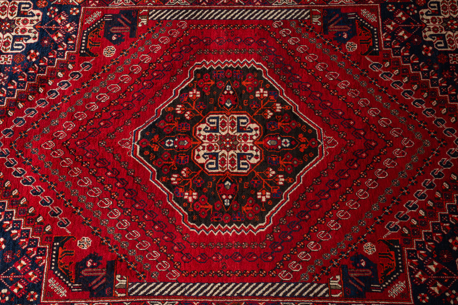 イラン産 1980年代 ペルシャ絨毯】トライバルラグ-ヴィンテージ