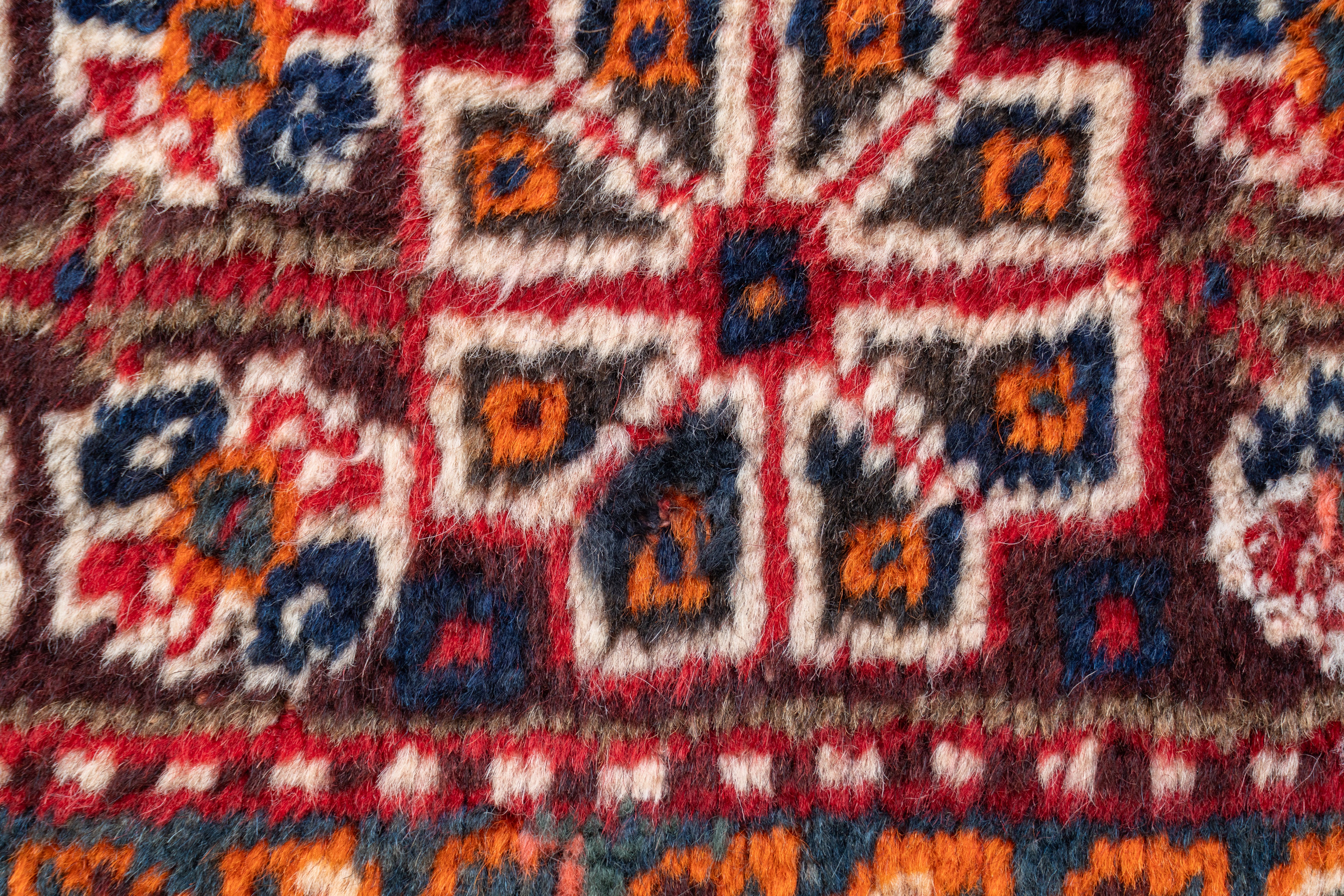 イラン産 1980年代 ペルシャ絨毯】トライバルラグ-ヴィンテージラグ