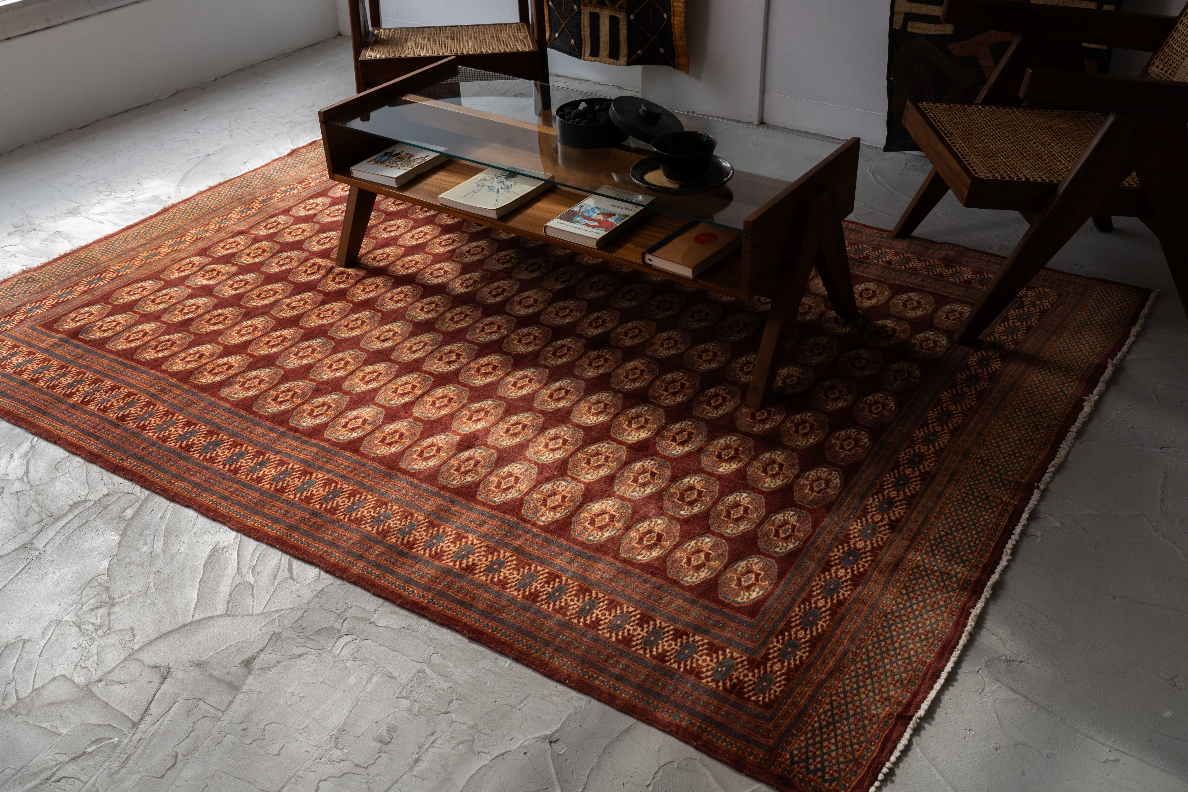 パキスタン産 1980年代 パキスタンラグ】織り絨毯-ヴィンテージ