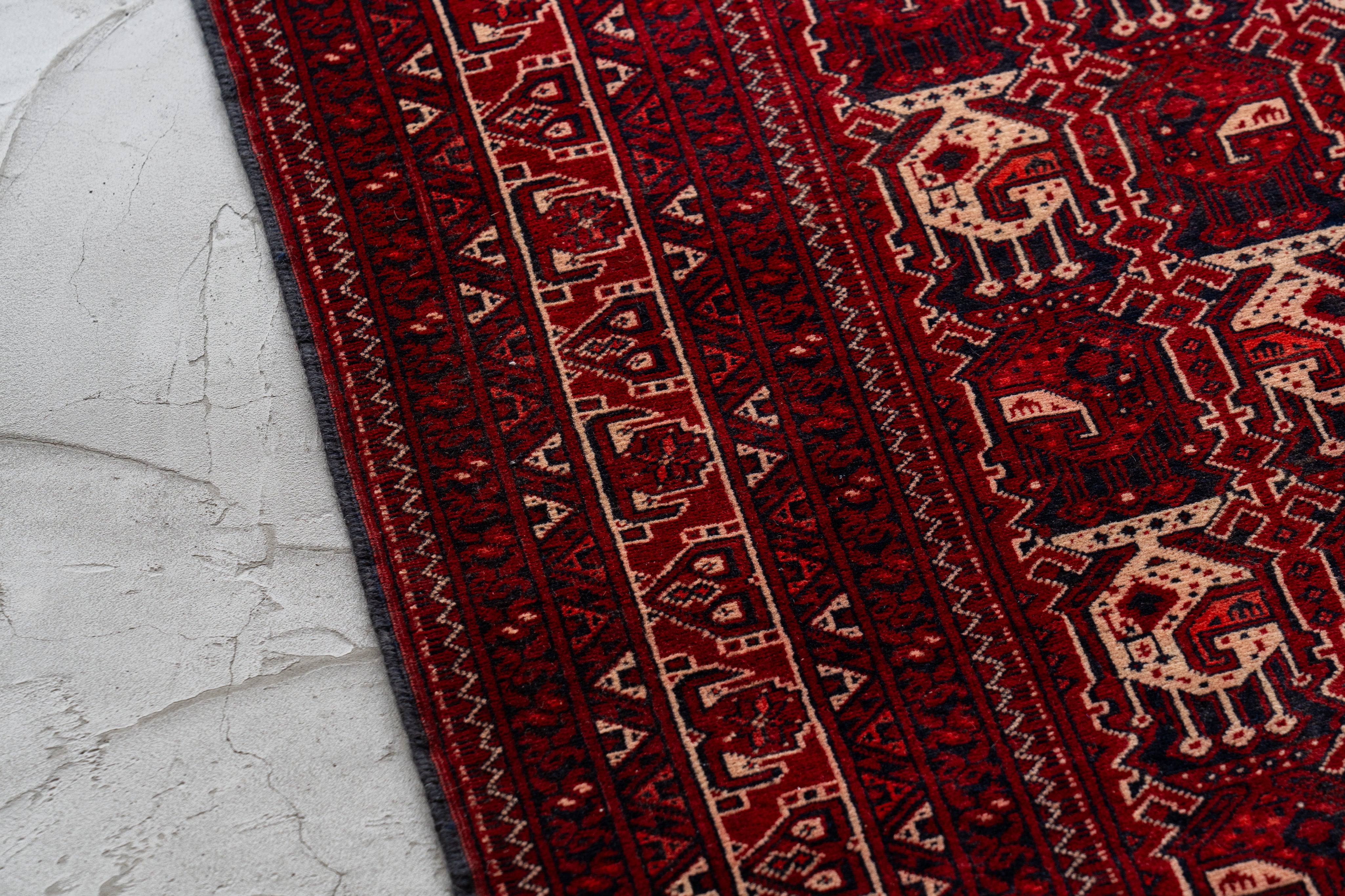 アフガニスタン産 1990年代 トルクメンラグ】トライバルラグ