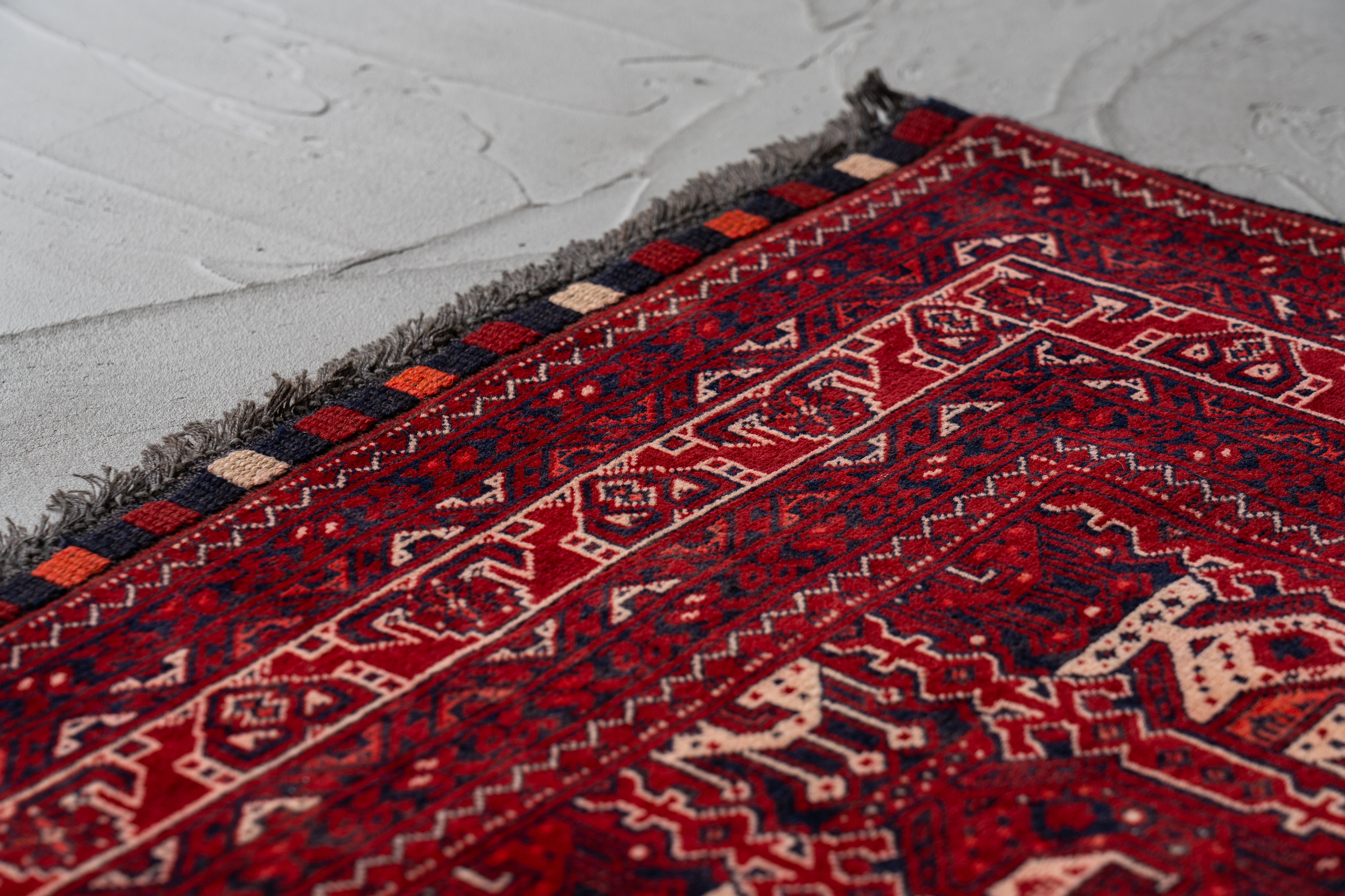 アフガニスタン産 1990年代 トルクメンラグ】トライバルラグ