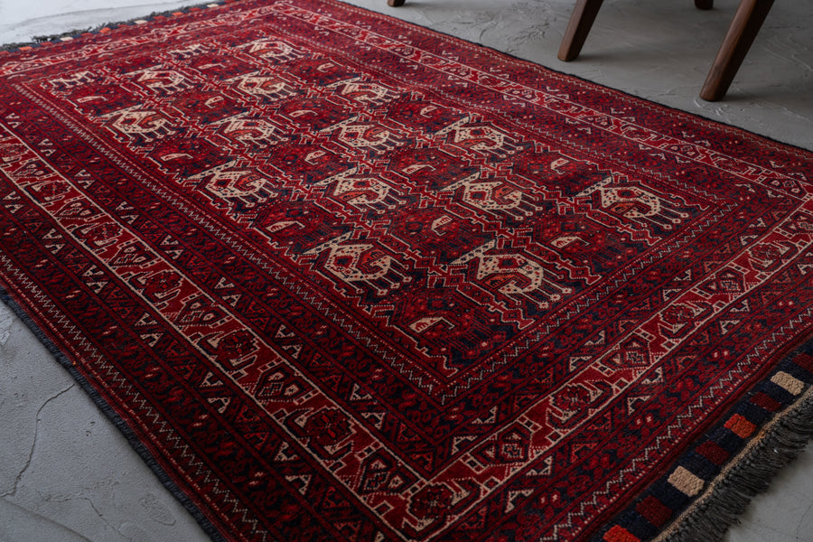 アフガニスタン産 1990年代 トルクメンラグ】トライバルラグ