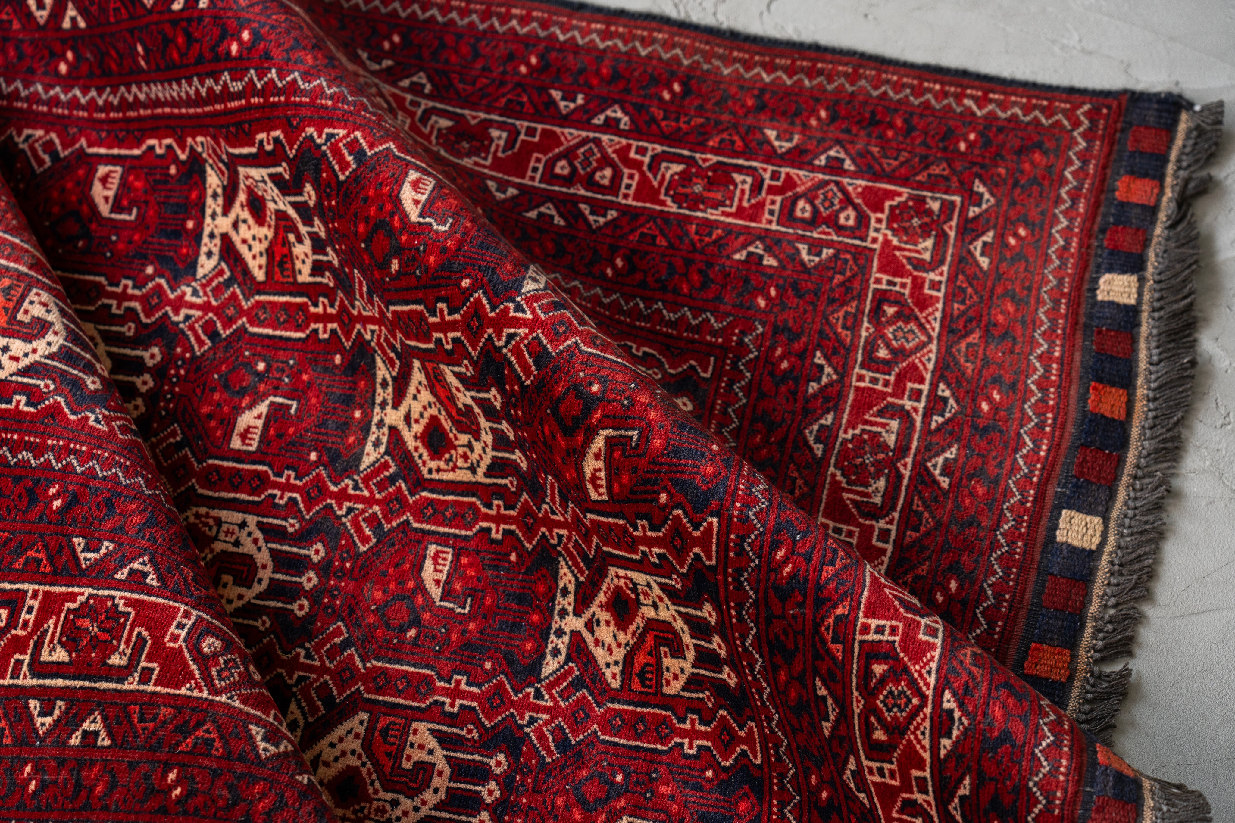 アフガニスタン産 1990年代 トルクメンラグ】トライバルラグ