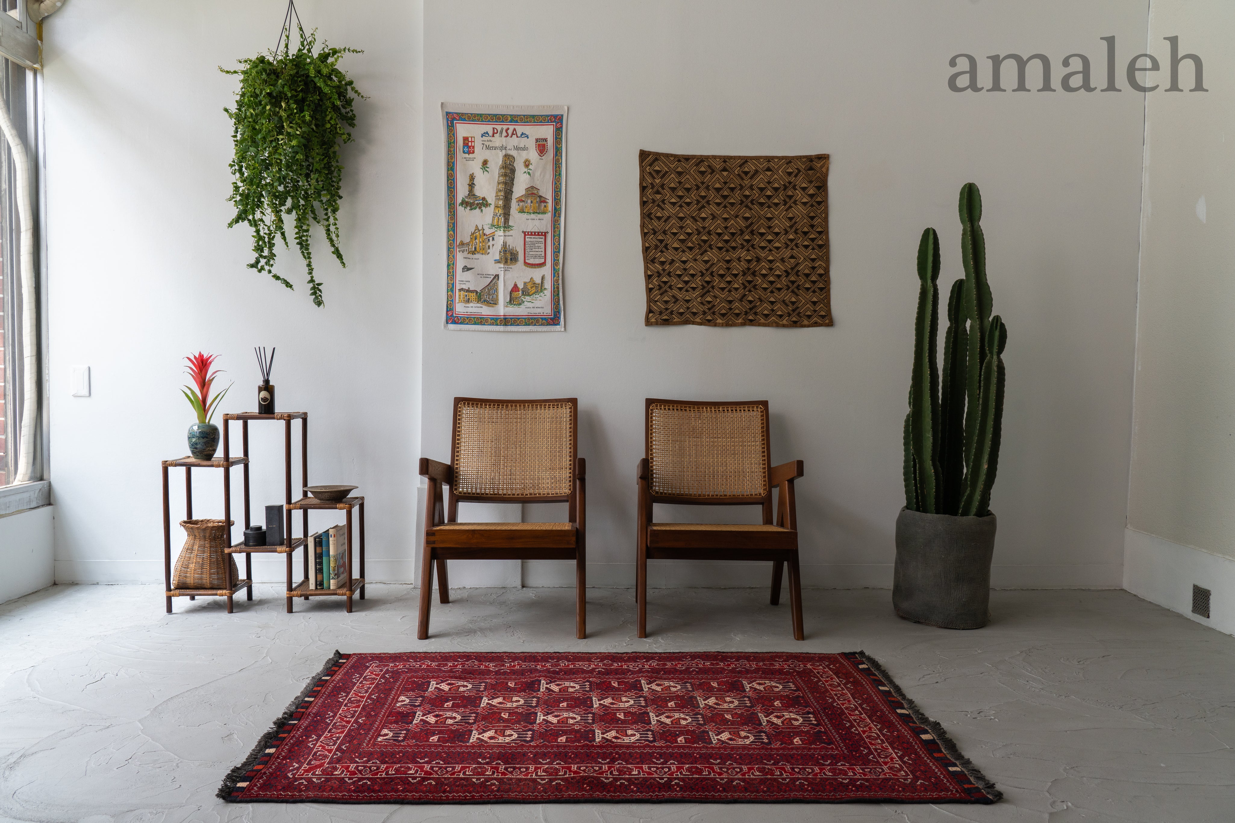 アフガニスタン産 1990年代 トルクメンラグ】トライバルラグ