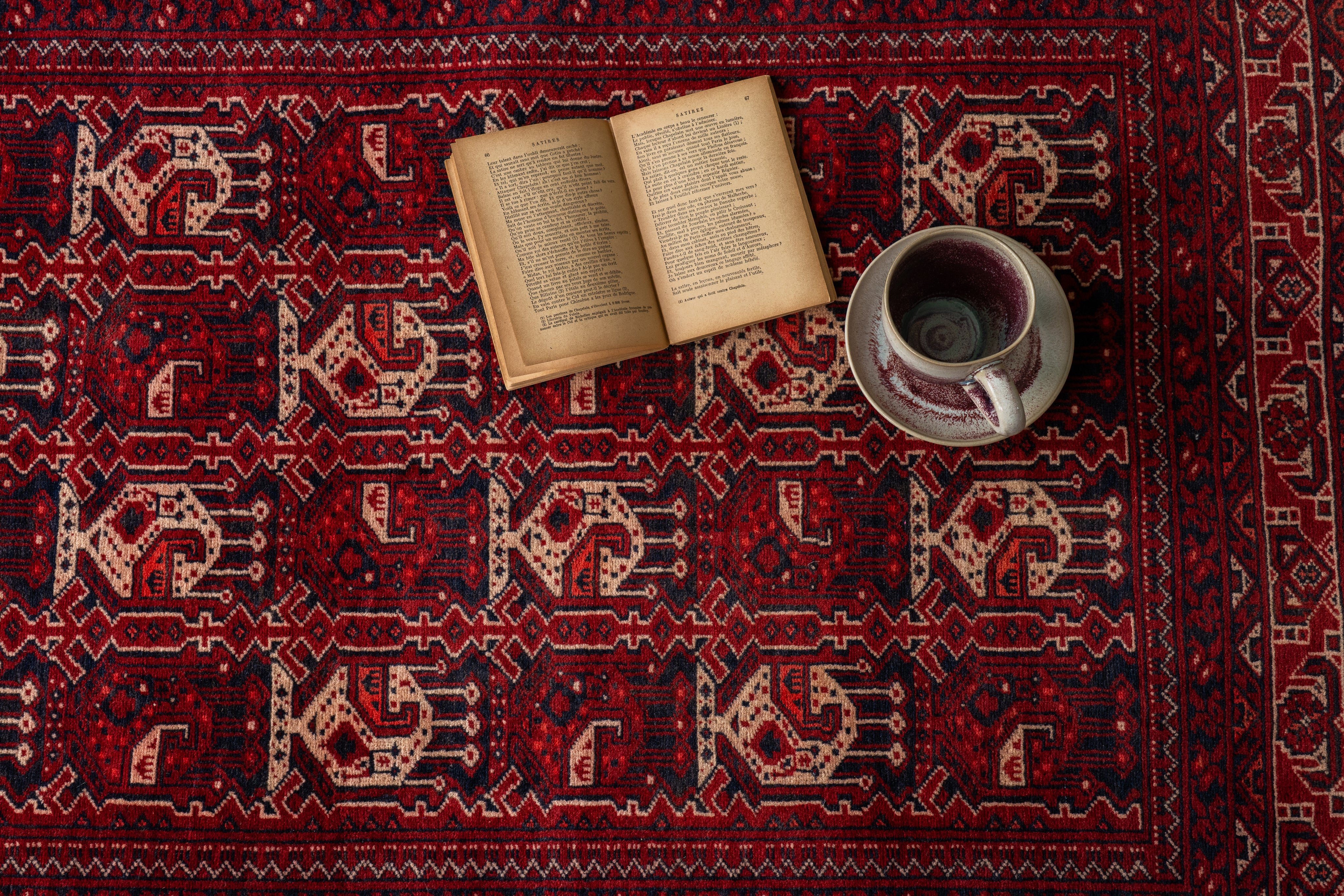 ヴィンテージ　トライバルラグ　アフガニスタン アフガニスタン産 1990年代 トルクメンラグ】トライバルラグ