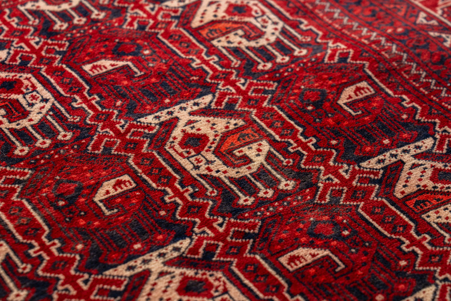 アフガニスタン産 1990年代 トルクメンラグ】トライバルラグ