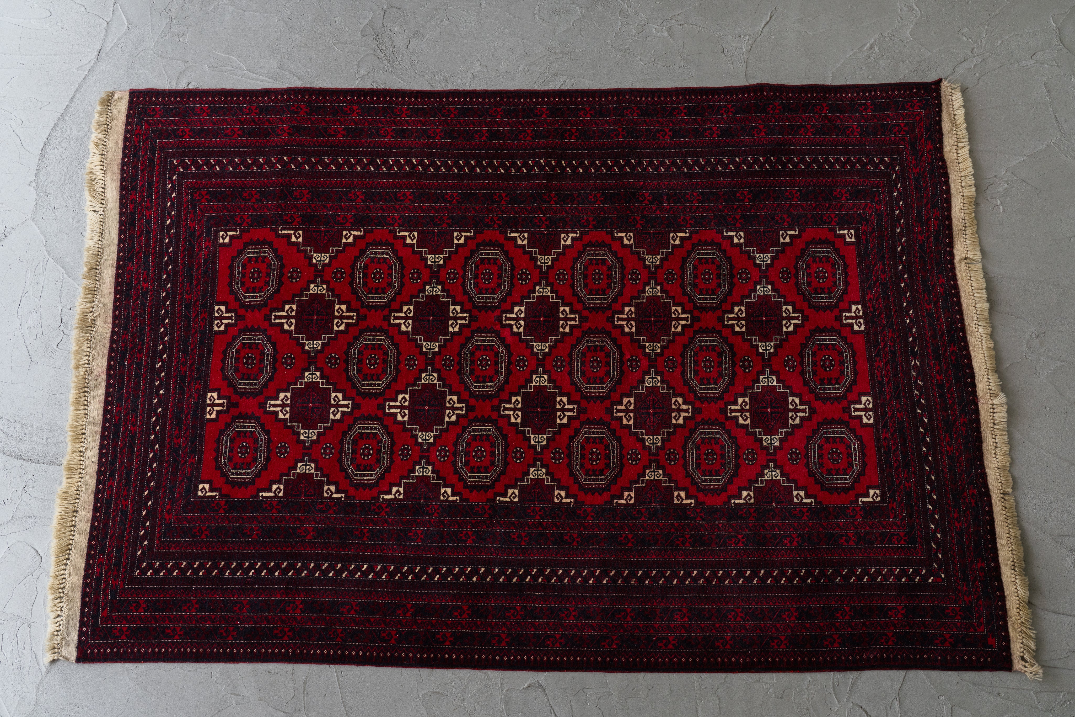 アフガニスタン産 1990年代 トルクメンラグ】トライバルラグ