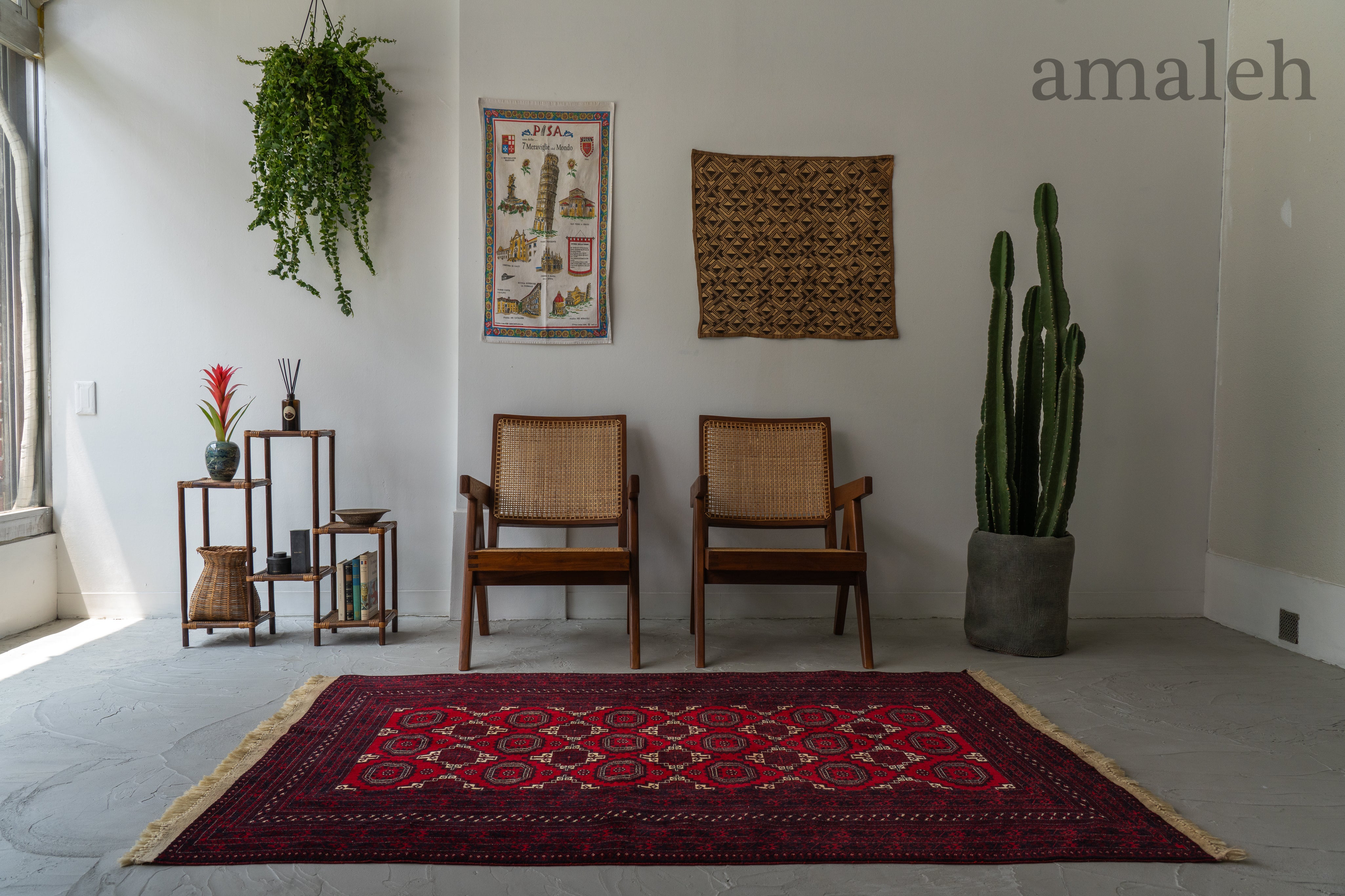 アフガニスタン産 1990年代 トルクメンラグ】トライバルラグ