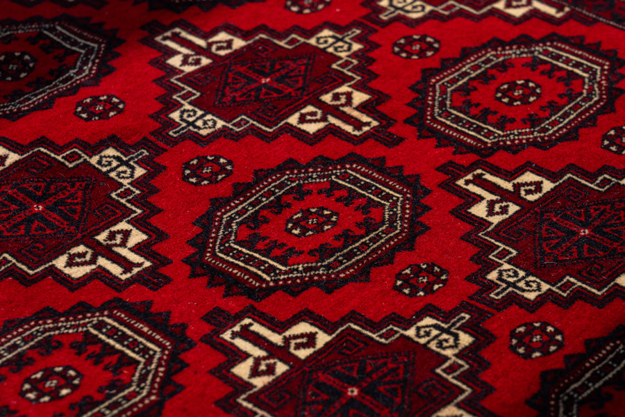 アフガニスタン産 1990年代 トルクメンラグ】トライバルラグ