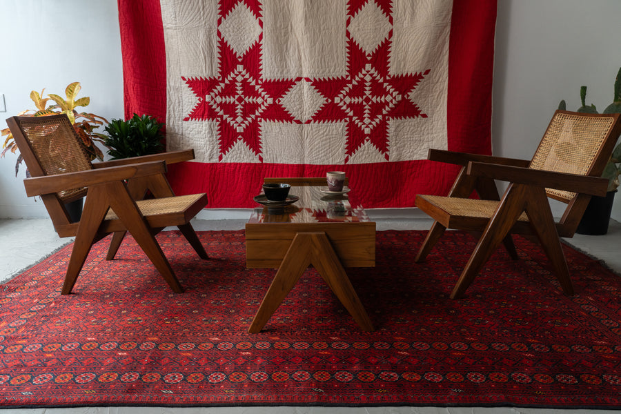 アフガニスタン産 1980年代 トルクメンラグ】トライバルラグ