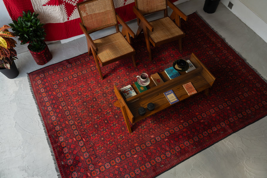 アフガニスタン産 1980年代 トルクメンラグ】トライバルラグ