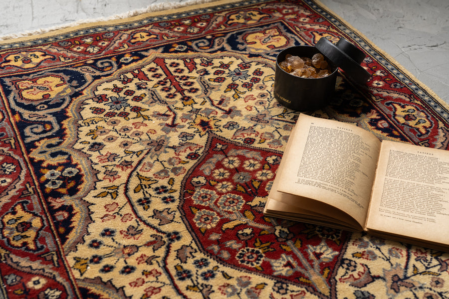 パキスタン産 1990年代 パキスタンラグ】手織り絨毯-ヴィンテージラグ