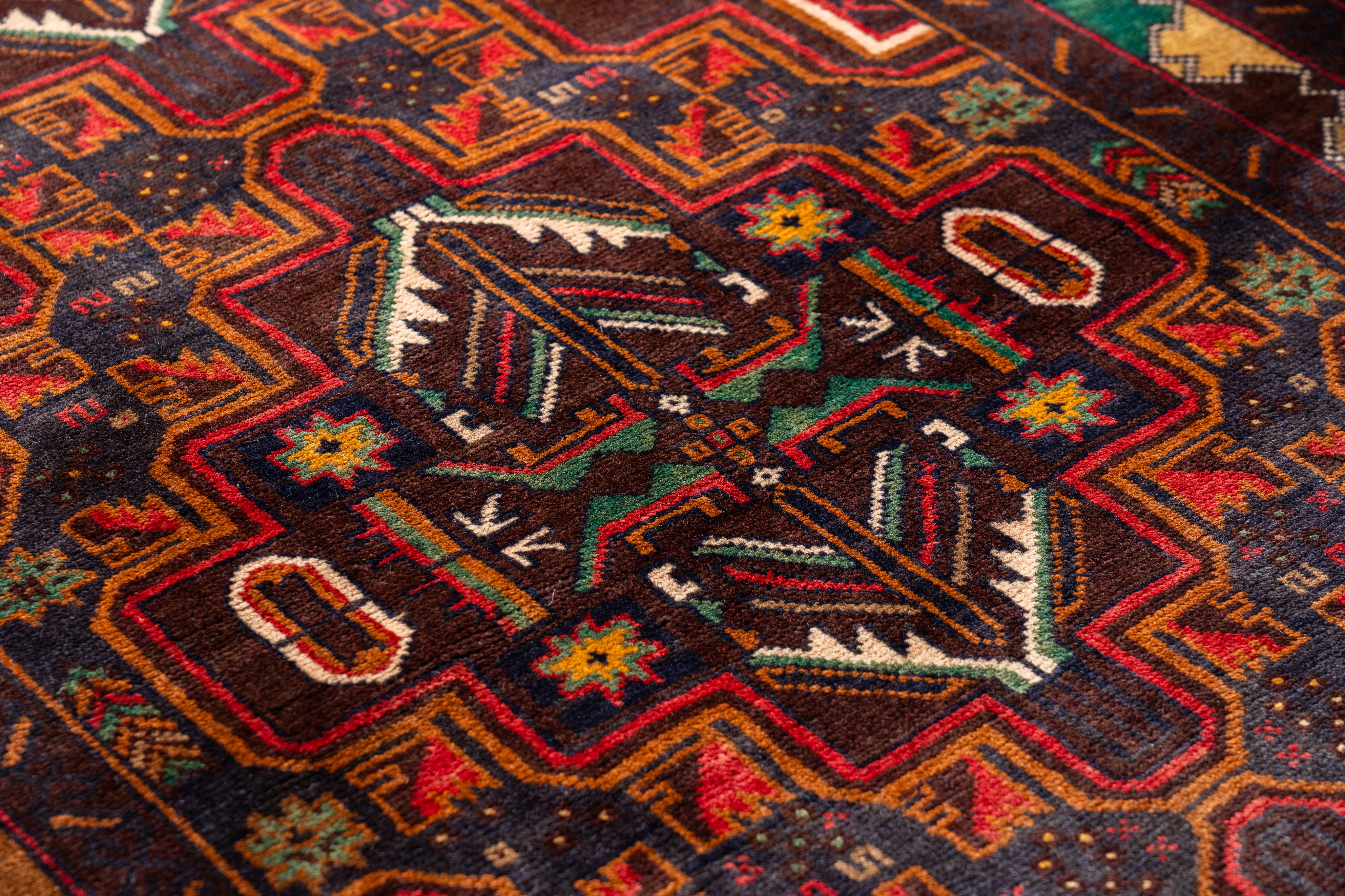 アフガニスタン産 1990年代 バルーチラグ】トライバルラグ