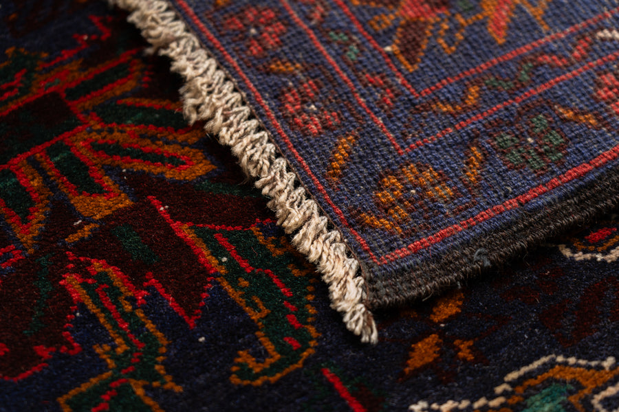 アフガニスタン産 1990年代 バルーチ族】トライバルラグ-ヴィンテージ