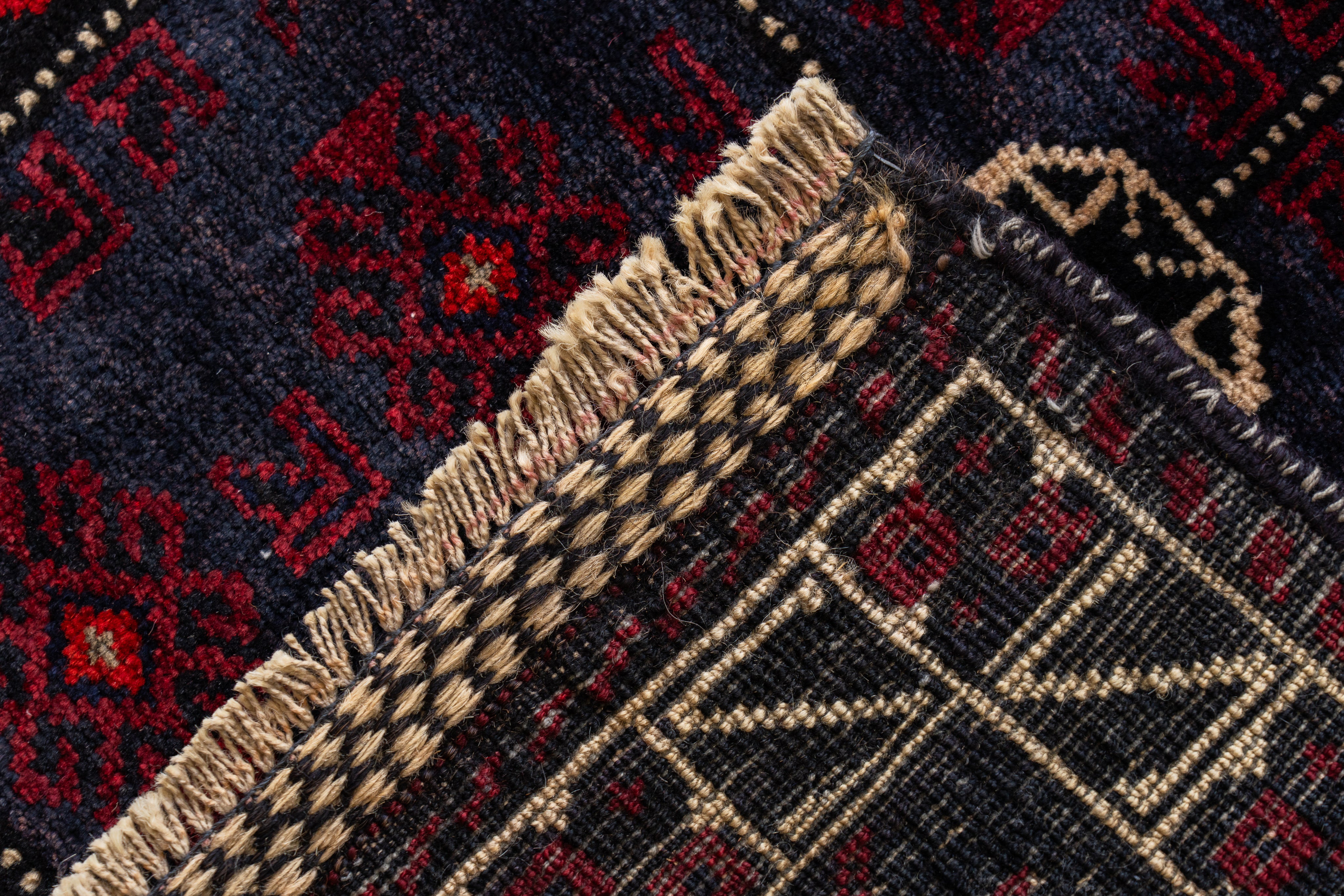 アフガニスタン バルーチラグ　1980年代 アフガニスタン産 1980年代 トライバルラグ】バルーチラグ