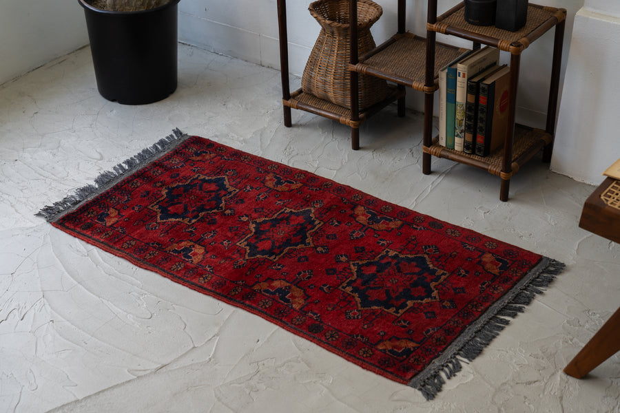 アフガニスタン産 1990年代 トルクメンラグ】トライバルラグ