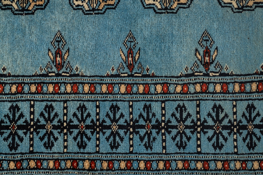 パキスタン産　1980年代　パキスタンラグ　ヴィンテージラグ　ブルー　青　玄関マット　玄関　キッチンマット　ベッドサイド　家具　手織り　絨毯　カーペット　ヴィンテージラグ専門店　amaleh　通販