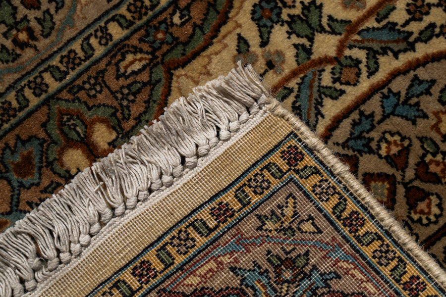 パキスタン産　1980年代　ヴィンテージラグ　パキスタンラグ　ツリーオブライフ　アイボリー　ベージュ　メダリオン　玄関マット　玄関　キッチンマット　ベッドサイド　家具　手織り　絨毯　カーペット　ヴィンテージラグ専門店　amaleh　通販