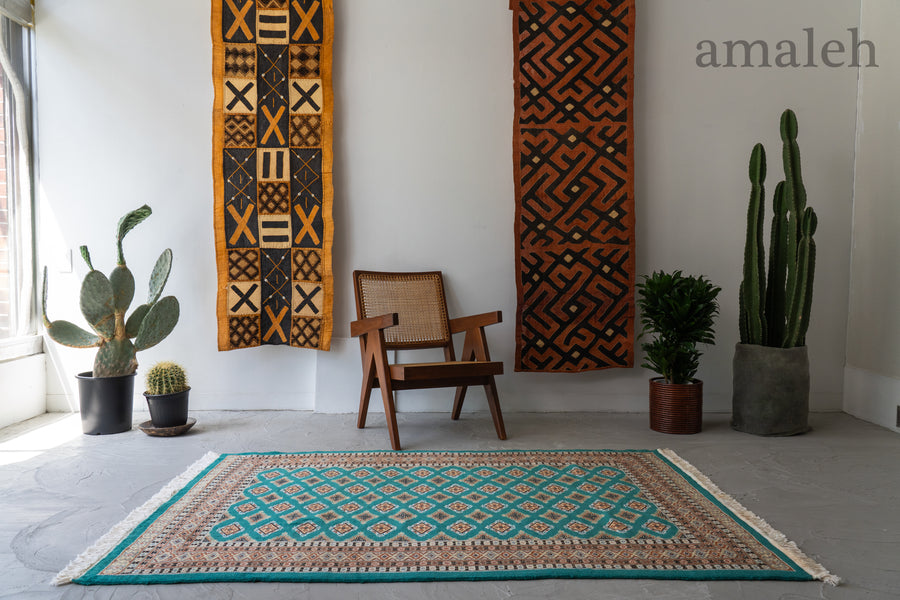 パキスタン産 2000年代 パキスタンラグ】手織り絨毯