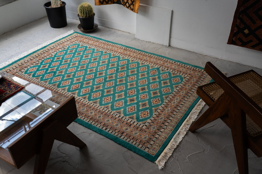 パキスタンラグ　ヴィンテージラグ　手織り絨毯　カーペット　ウール パキスタンラグ ヴィンテージラグ 手織り絨毯 カーペット ウール