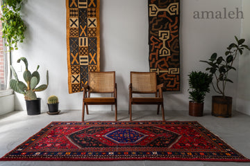 イラン産　1980年代　ヴィンテージラグ　ヴィンテージペルシャ絨毯　ペルシャ絨毯　赤い絨毯　赤　鳥柄　動物柄　植物柄　リビングサイズ　6畳　8畳　10畳　12畳　ダイニングテーブル　ソファ　テーブル　寝室　スタジオ　和室　ディスプレイ　家具　ヴィンテージ家具　手織り　絨毯　カーペット　amaleh　通販