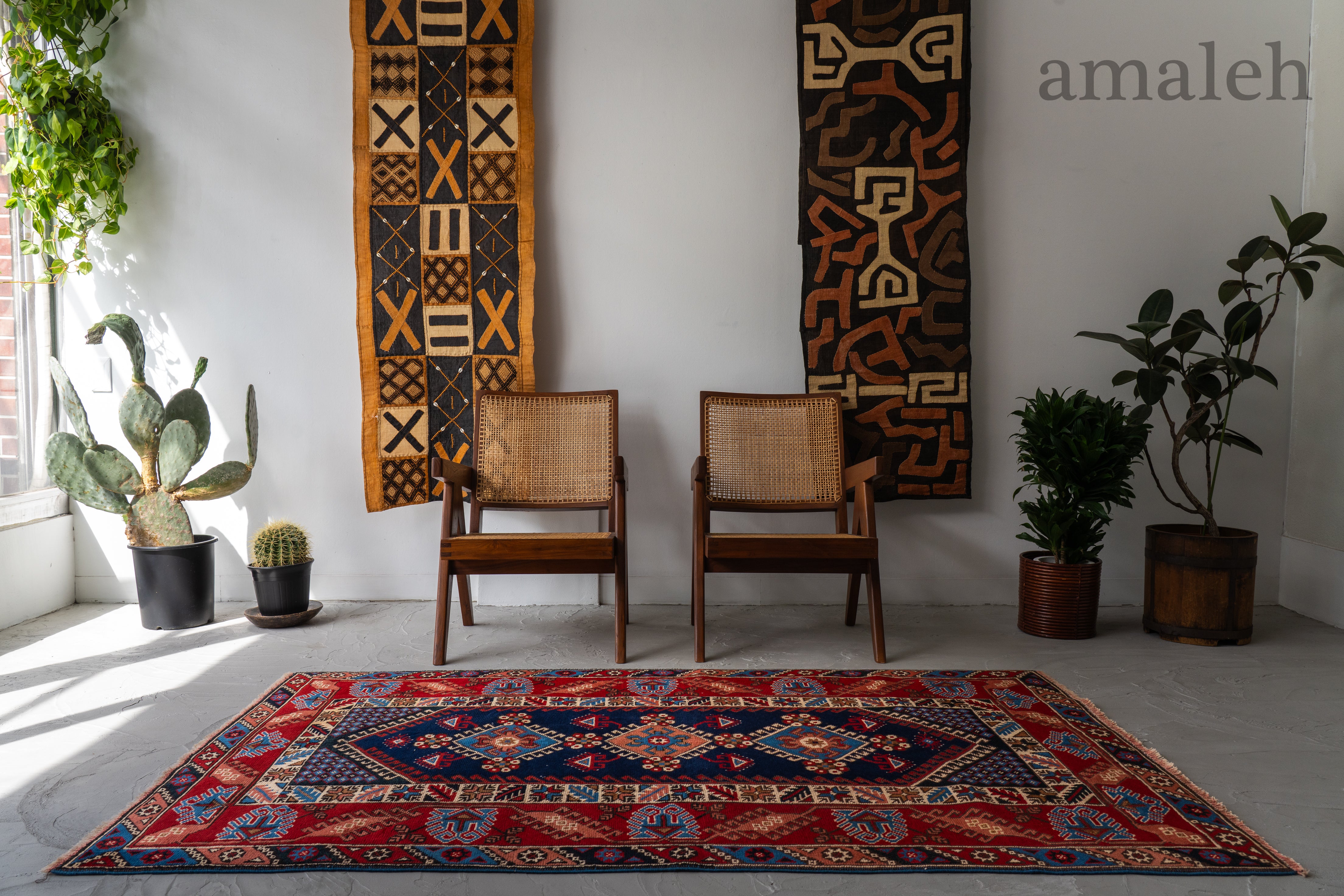 ヴィンテージ ラグマット ヴィンテージラグマット（1.5畳：グレー/ブルー）ミックスカラー[130