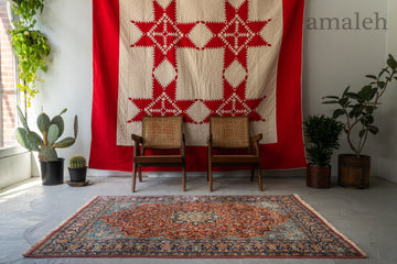 パキスタン産　1980年代　ヴィンテージラグ　パキスタンラグ　メダリオン　植物柄　ボタニカルデザイン　リビングサイズ　6畳　8畳　10畳　12畳　ダイニングテーブル　ソファ　テーブル　寝室　スタジオ　和室　ディスプレイ　家具　ヴィンテージ家具　手織り　絨毯　カーペット　amaleh　通販