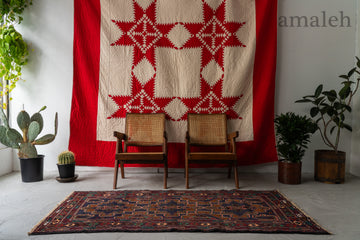 アフガニスタン産　1990年代　ヴィンテージラグ　バルーチ族　トライバルラグ　バルーチラグ　ネイビー　紺　ブラウン　幾何学模様　植物柄　2メートル　グリーン　緑　リビングサイズ　6畳　8畳　10畳　12畳　ダイニングテーブル　ソファ　テーブル　寝室　スタジオ　和室　ディスプレイ　家具　ヴィンテージ家具　手織り　絨毯　カーペット　amaleh　通販