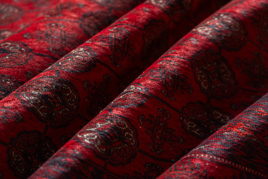 アフガニスタン産　1980年代　ヴィンテージラグ　トライバルラグ　トルクメン族　トルクメンラグ　サソリ柄　魔除け　ギュル　赤い絨毯　赤　リビングサイズ　6畳　8畳　10畳　12畳　ダイニングテーブル　ソファ　テーブル　寝室　スタジオ　和室　ディスプレイ　家具　ヴィンテージ家具　手織り　絨毯　カーペット　amaleh　通販