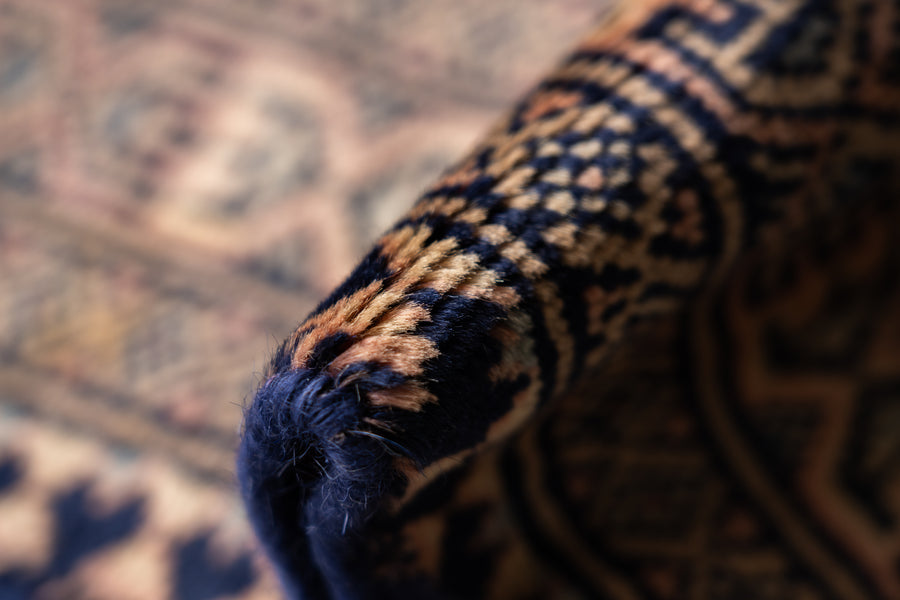 パキスタン産 1990年代 パキスタンラグ】手織り絨毯-アンティークラグ