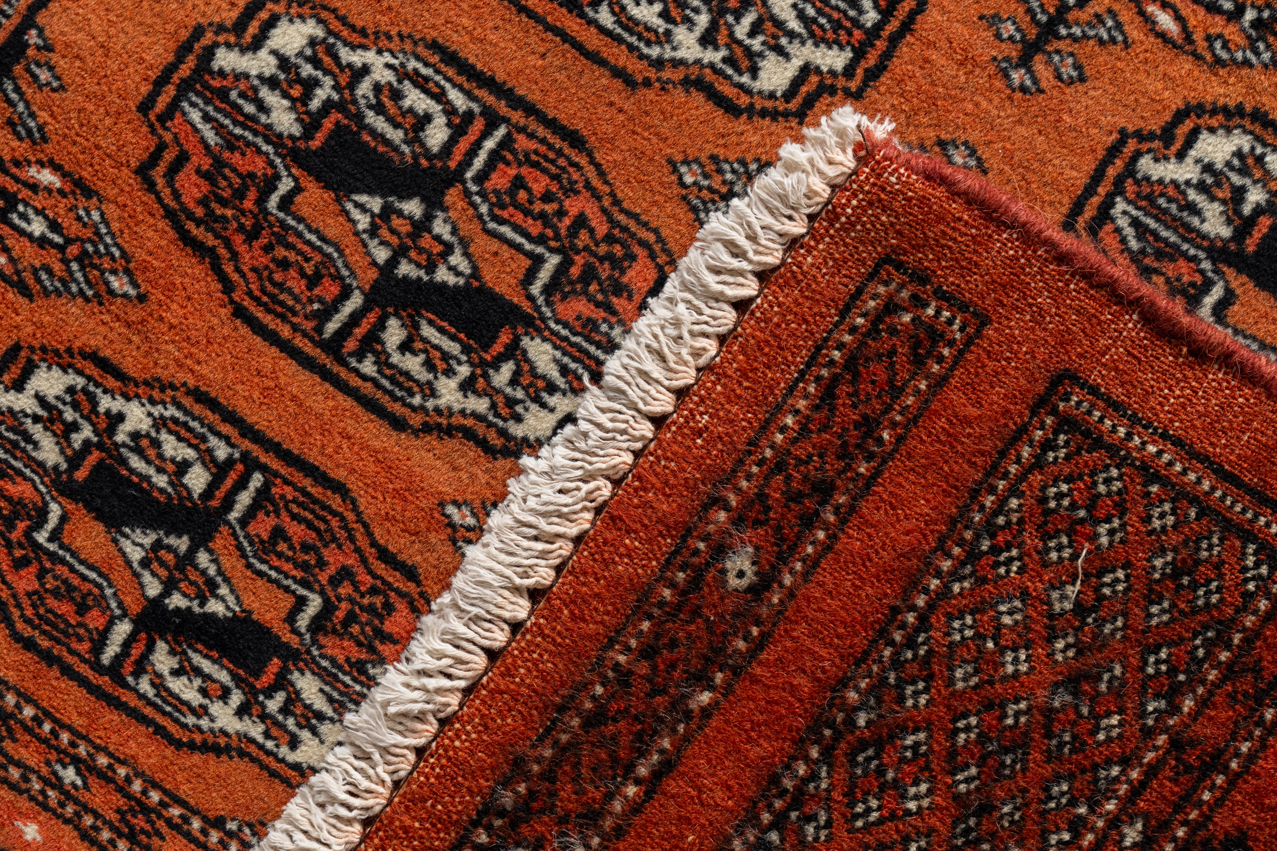 パキスタン産 1990年代 パキスタンラグ】手織り絨毯-アンティークラグ