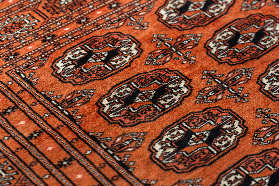 パキスタン産 1990年代 パキスタンラグ】手織り絨毯-アンティークラグ