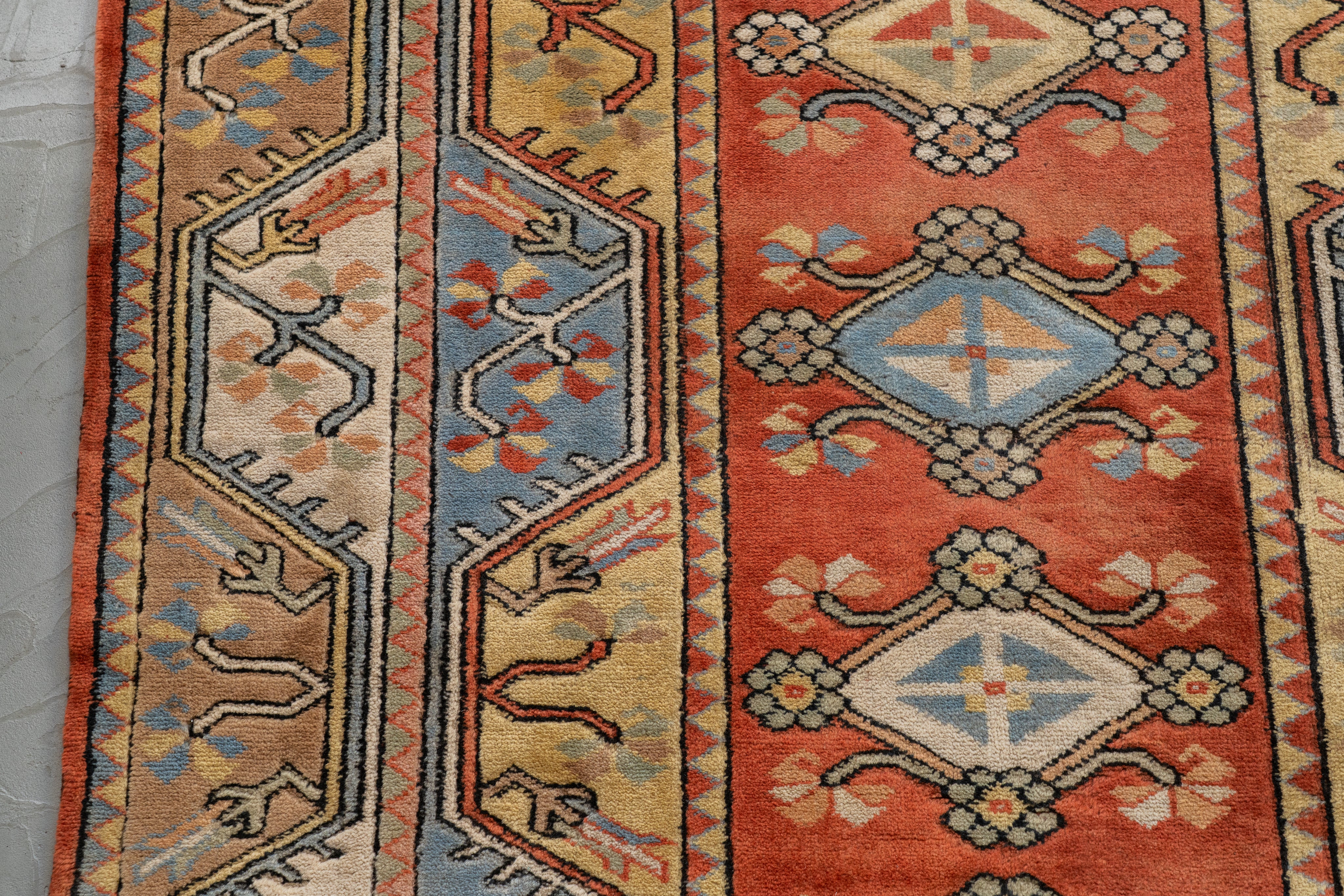 トルコ産 1980年代 手織り絨毯】トルコ絨毯-アンティークラグ-オールド