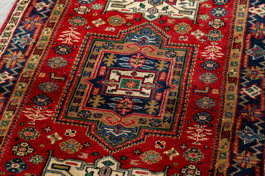 インド産 1990年代 インド絨毯】手織り絨毯-アンティークラグ-オールド