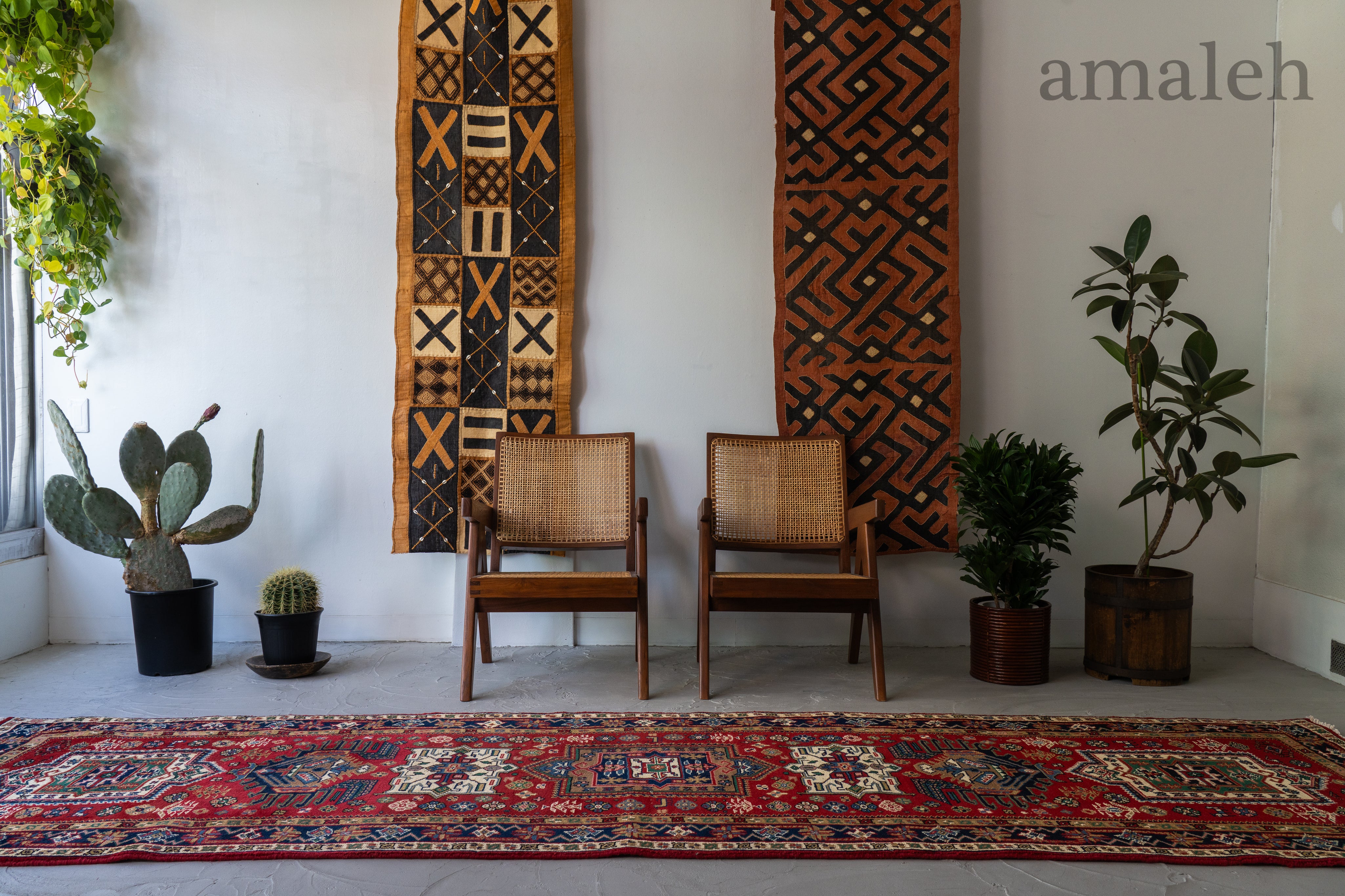 インド産 1990年代 インド絨毯】手織り絨毯-アンティークラグ-オールド